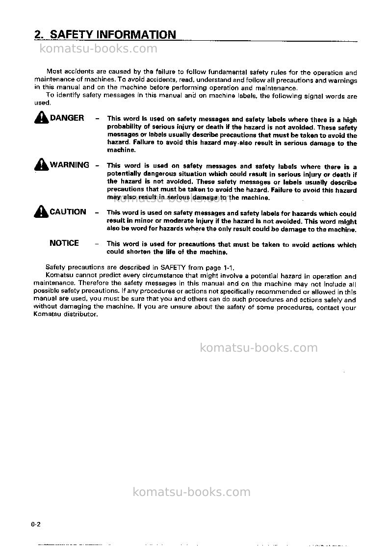 Komatsu d155a-3jpn Operation manual cover Page 3 Komatsu d155a-3jpn Operation manual cover Page 3
