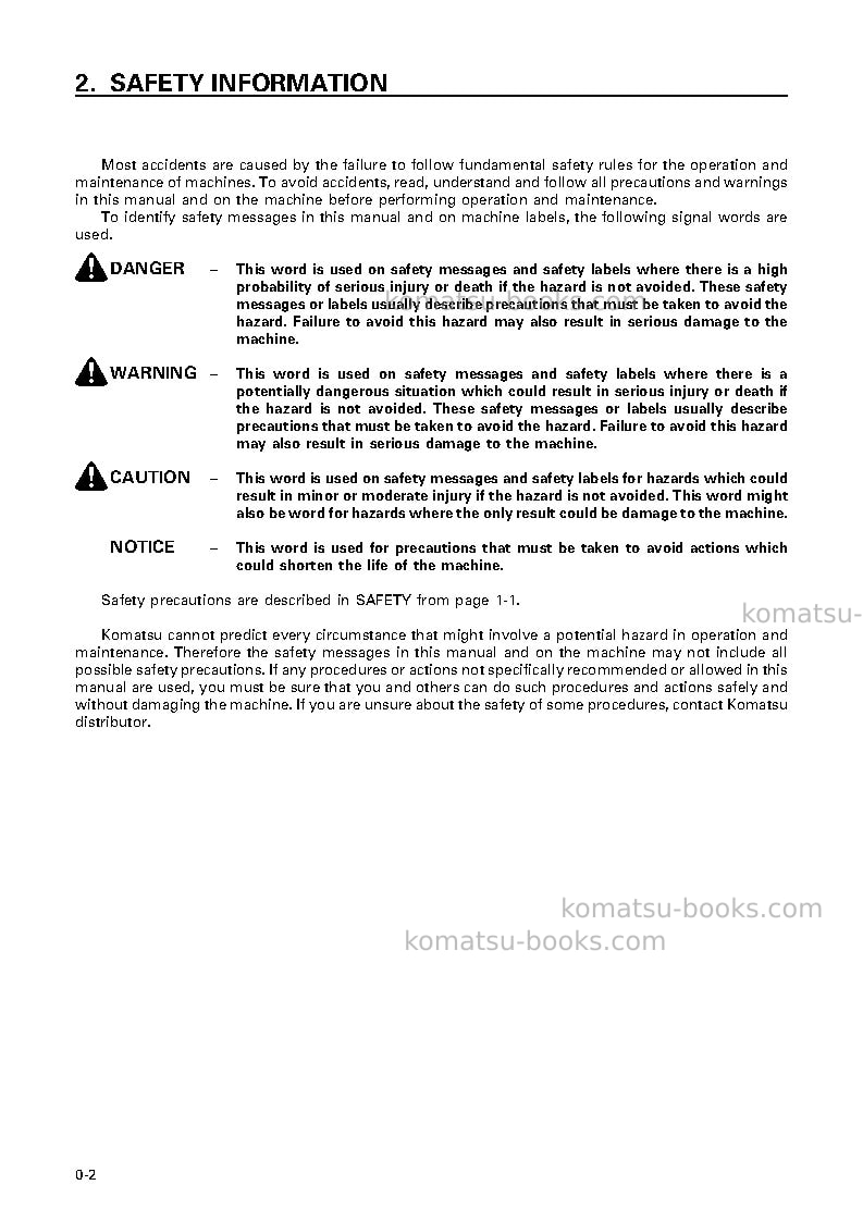 Komatsu pc300lc-6jpn-excel Operation manual cover Page 3 Komatsu pc300lc-6jpn-excel Operation manual cover Page 3