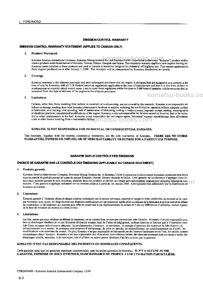 Komatsu pc400-6jpn Operation manual cover Page 3 Komatsu pc400-6jpn Operation manual cover Page 3