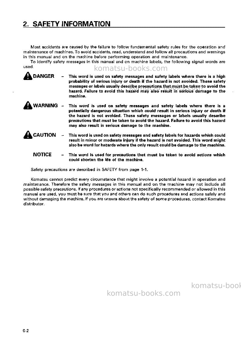Komatsu pc400lc-6jpn-excel Operation manual cover Page 3 Komatsu pc400lc-6jpn-excel Operation manual cover Page 3