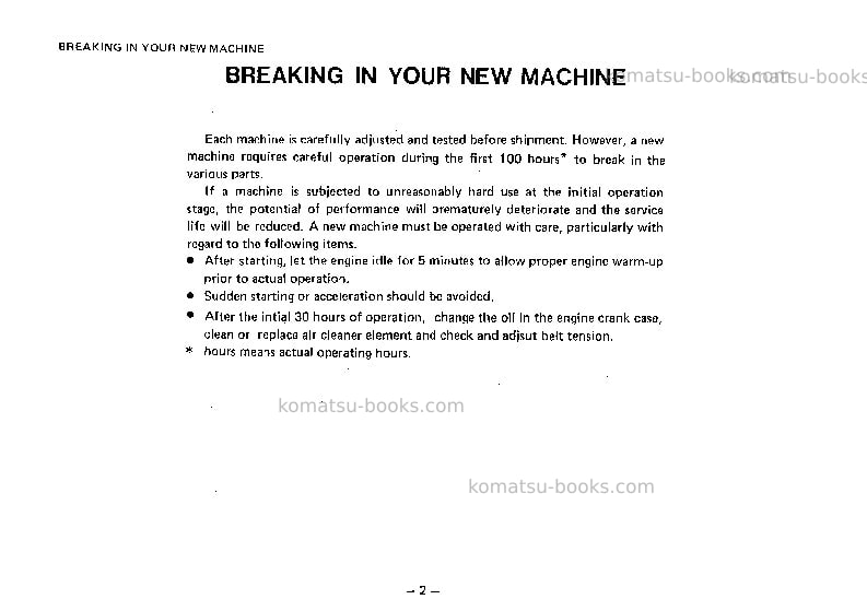 Komatsu jv06hm-2jpn Operation manual cover Page 3 Komatsu jv06hm-2jpn Operation manual cover Page 3