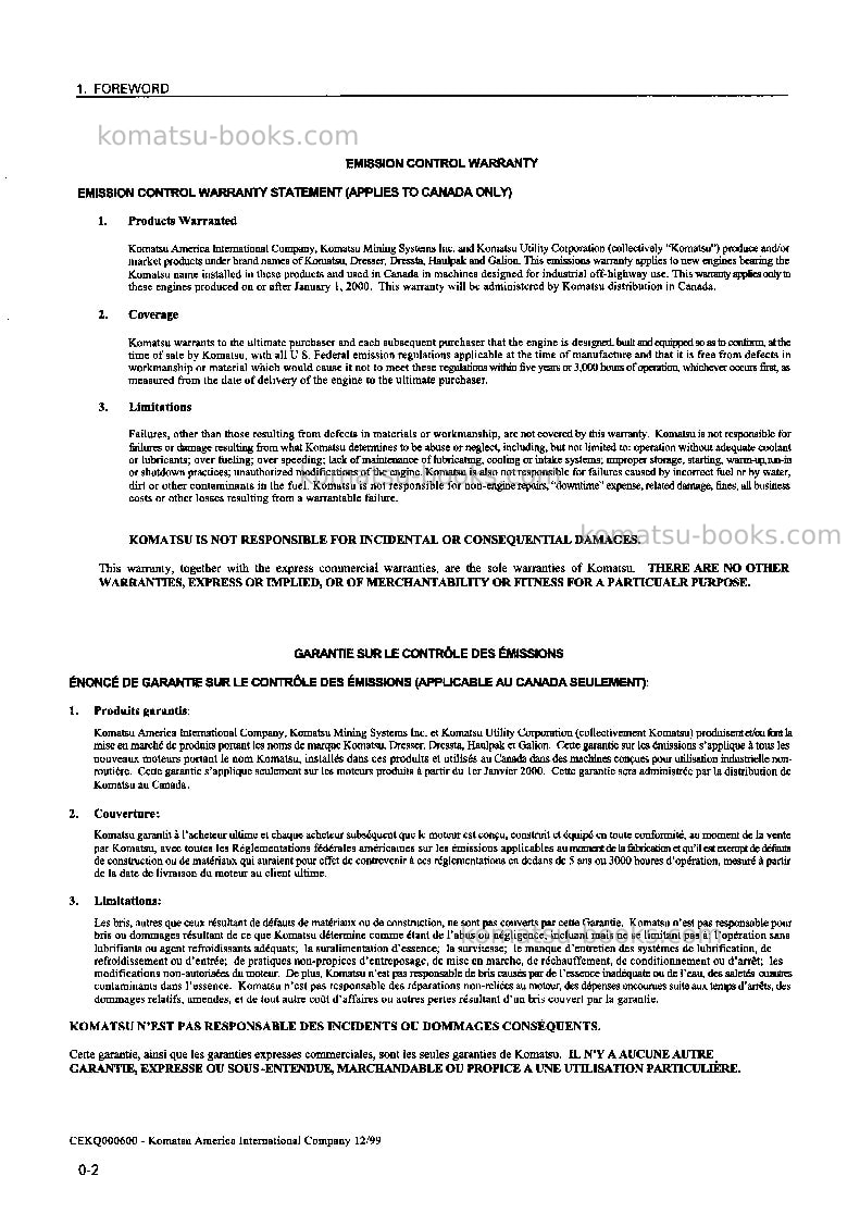 Komatsu d475a-3jpn Operation manual cover Page 3 Komatsu d475a-3jpn Operation manual cover Page 3