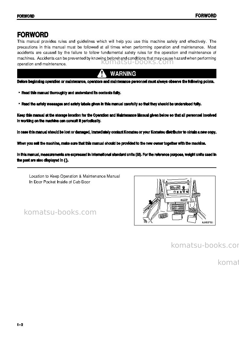 Komatsu d475a-3jpn Operation manual cover Page 3 Komatsu d475a-3jpn Operation manual cover Page 3