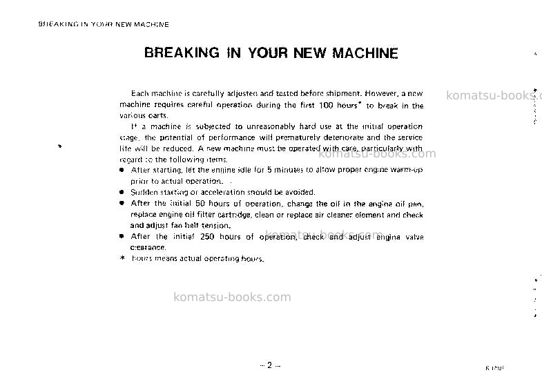 Komatsu jv40-1jpn Operation manual cover Page 3