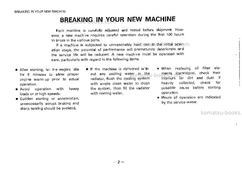 Komatsu jv40cr-2jpn Operation manual cover Page 3 Komatsu jv40cr-2jpn Operation manual cover Page 3