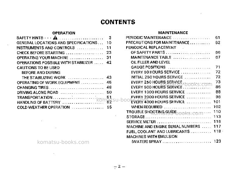 Komatsu gs360-2jpn Operation manual cover Page 3 Komatsu gs360-2jpn Operation manual cover Page 3
