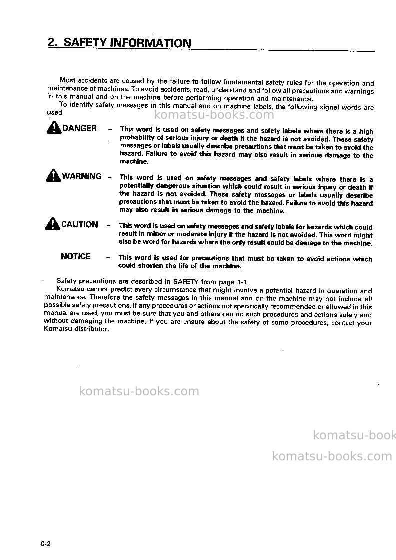 Komatsu d58e-1jpn-power angle and tilt dozer Operation manual cover Page 3 Komatsu d58e-1jpn-power angle and tilt dozer Operation manual cover Page 3