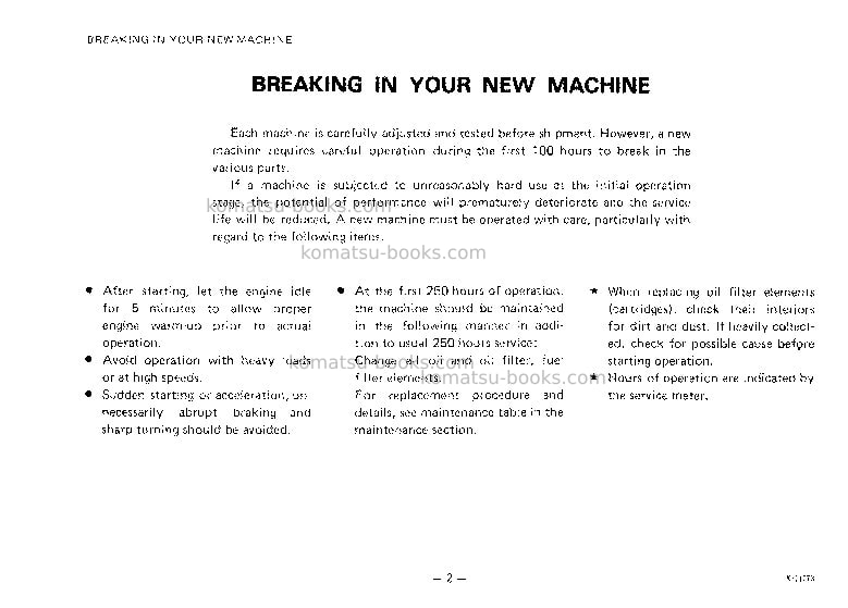 Komatsu jv100wp-1jpn Operation manual cover Page 3 Komatsu jv100wp-1jpn Operation manual cover Page 3