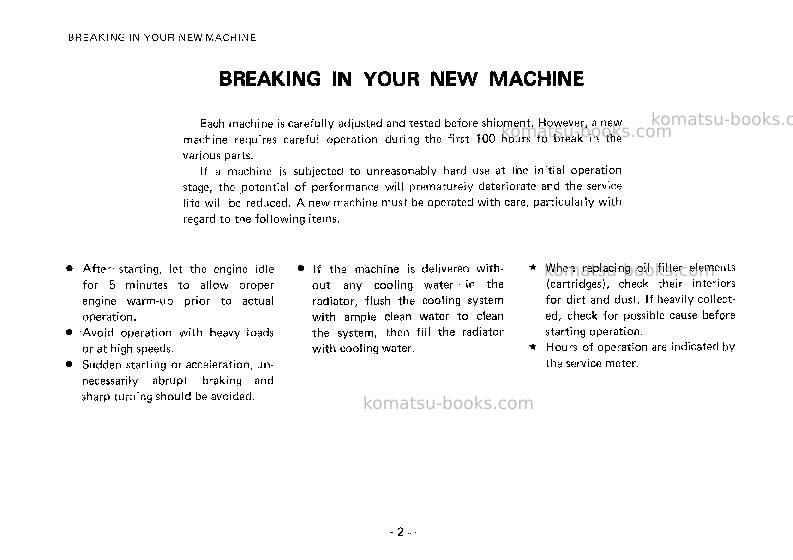 Komatsu jv100a-1jpn Operation manual cover Page 3 Komatsu jv100a-1jpn Operation manual cover Page 3