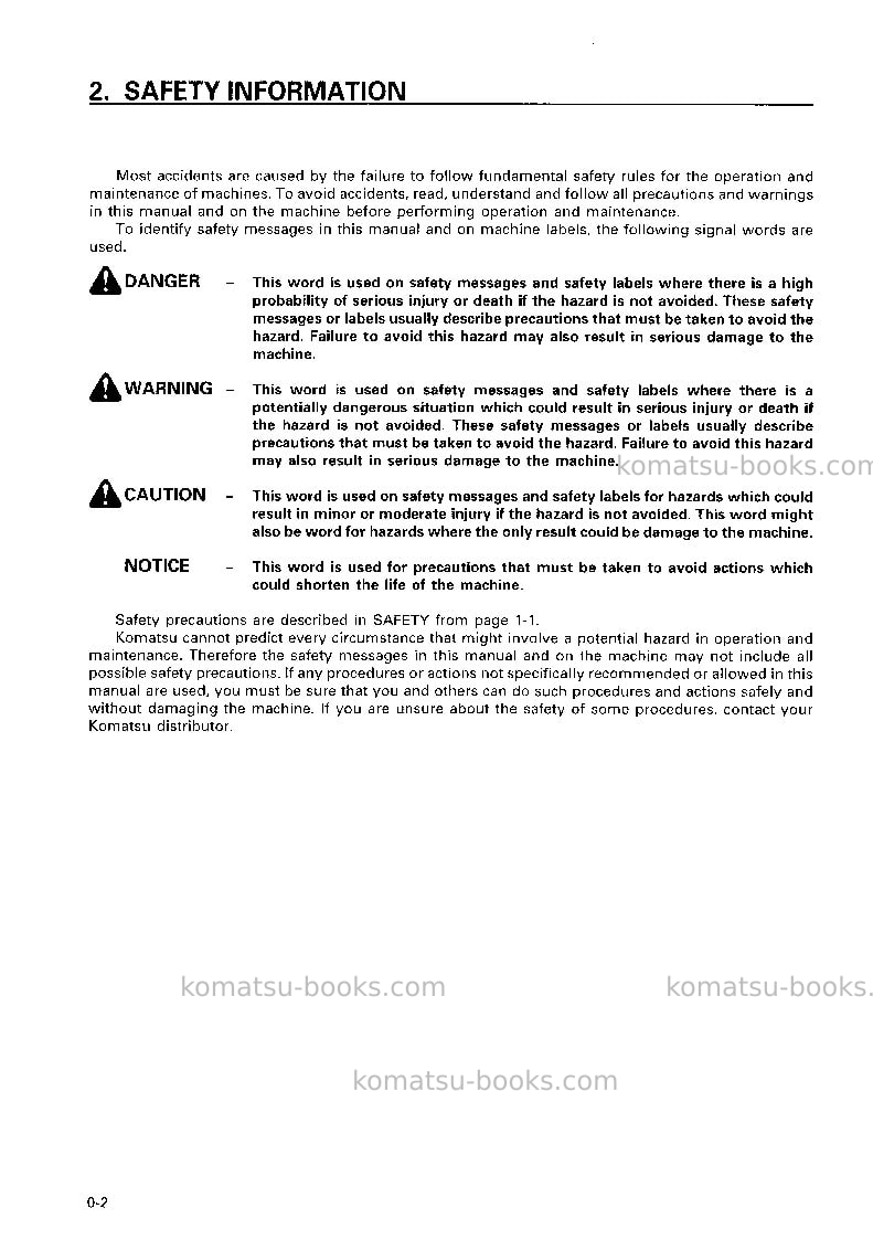 Komatsu d65e-12jpn Operation manual cover Page 3 Komatsu d65e-12jpn Operation manual cover Page 3
