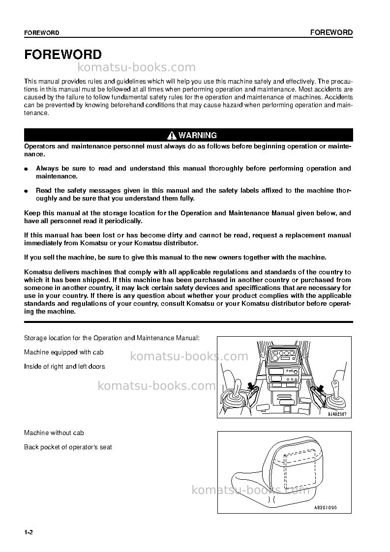 Komatsu d65ex-12jpn Operation manual cover Page 3 Komatsu d65ex-12jpn Operation manual cover Page 3