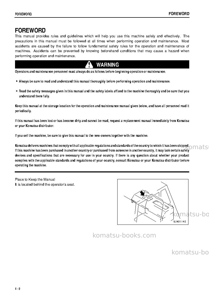 Komatsu hd405-6jpn Operation manual cover Page 3