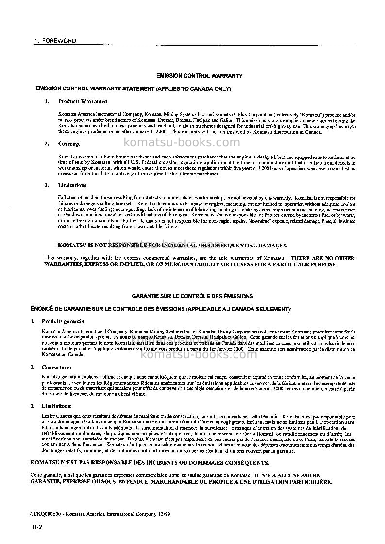 Komatsu hd325-6jpn-4wd Operation manual cover Page 3 Komatsu hd325-6jpn-4wd Operation manual cover Page 3