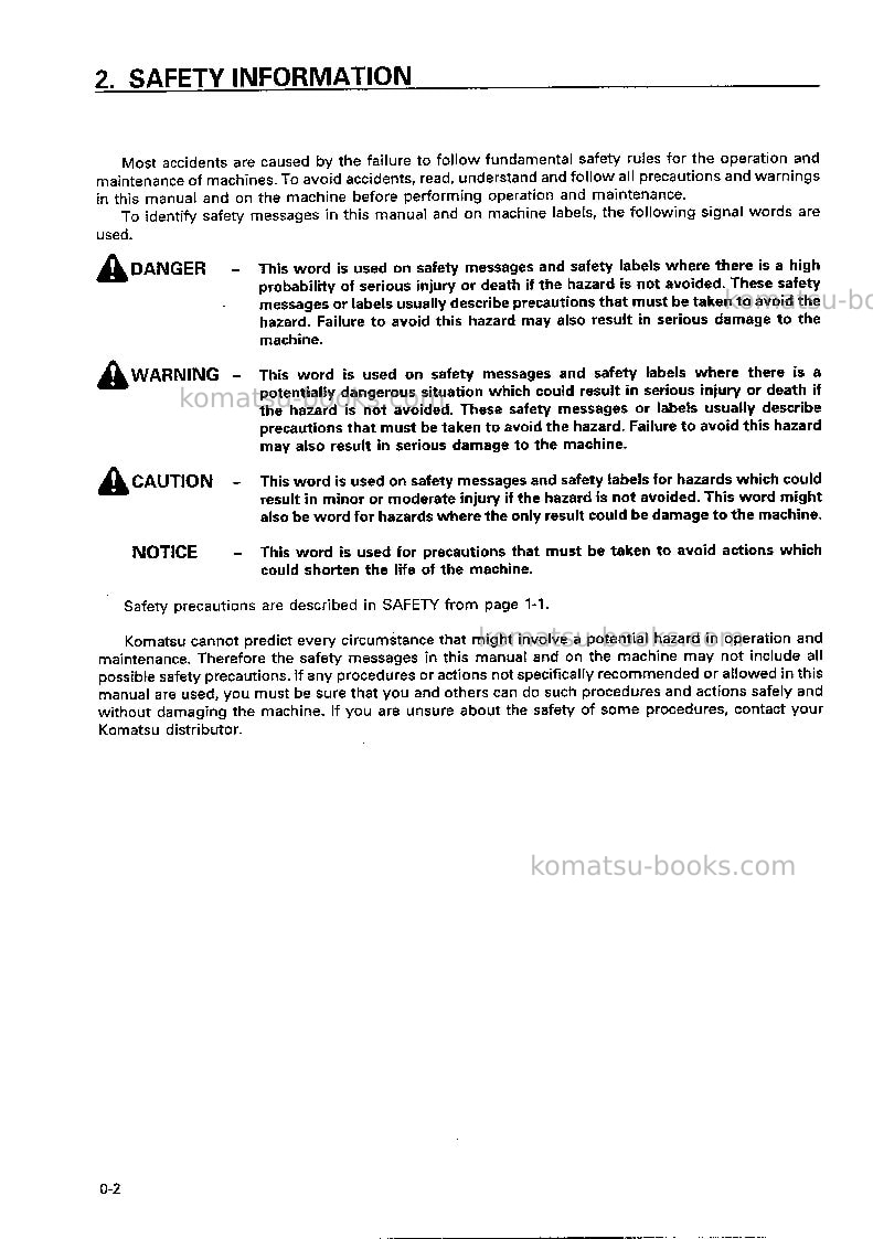 Komatsu hd465-5jpn Operation manual cover Page 3 Komatsu hd465-5jpn Operation manual cover Page 3