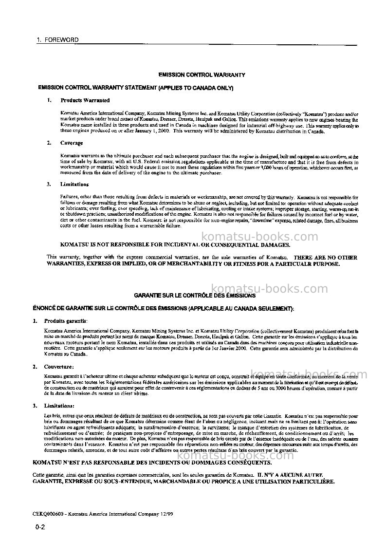 Komatsu hd785-5jpn Operation manual cover Page 3