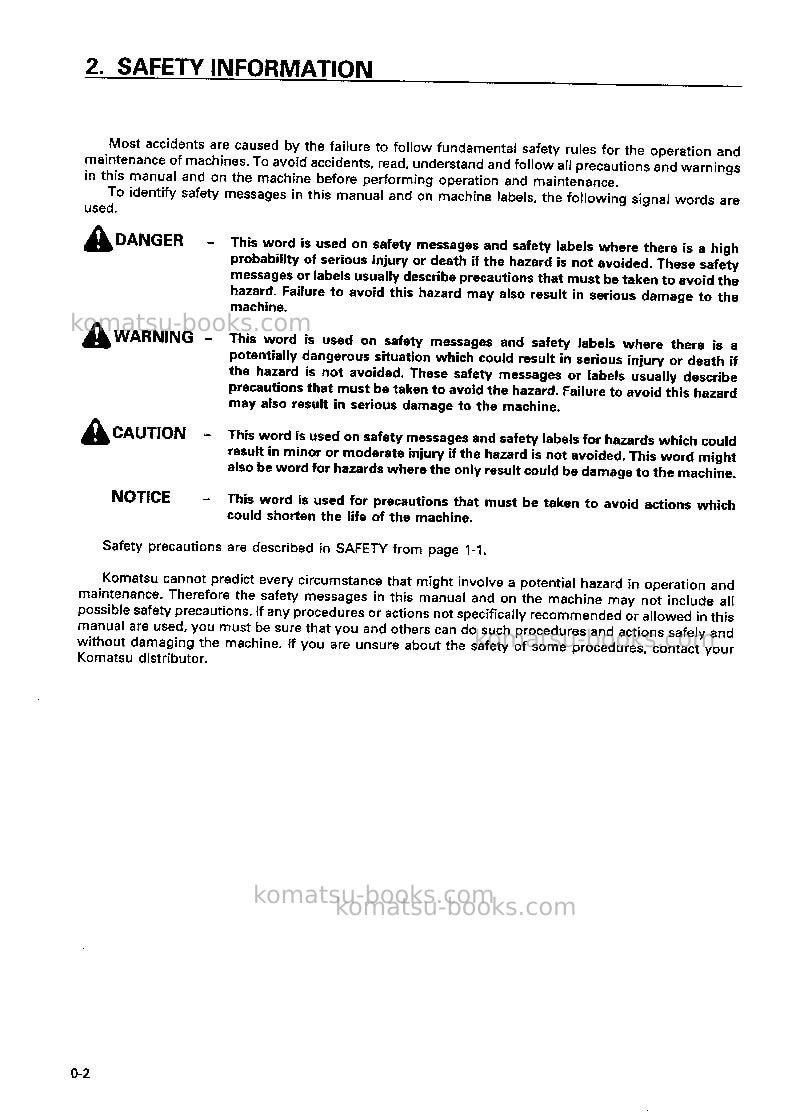 Komatsu wa420-3jpn Operation manual cover Page 3