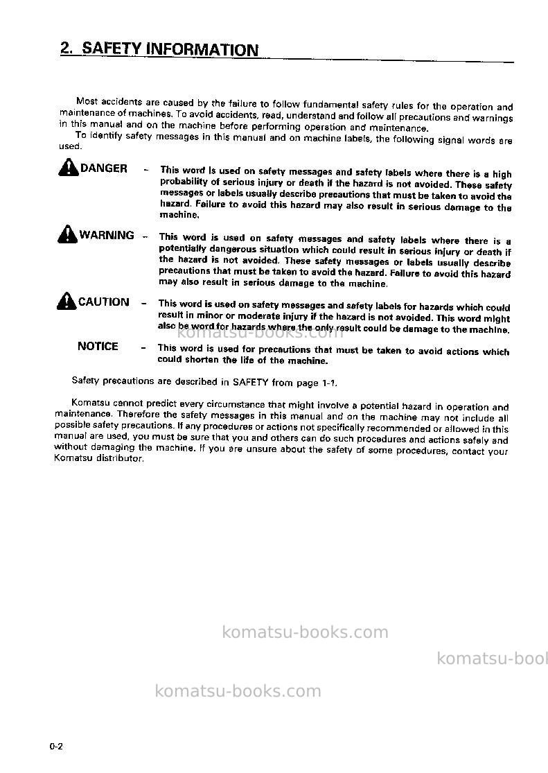Komatsu wa470-3jpn Operation manual cover Page 3