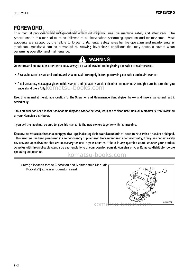 Komatsu wa500-3jpn Operation manual cover Page 3 Komatsu wa500-3jpn Operation manual cover Page 3