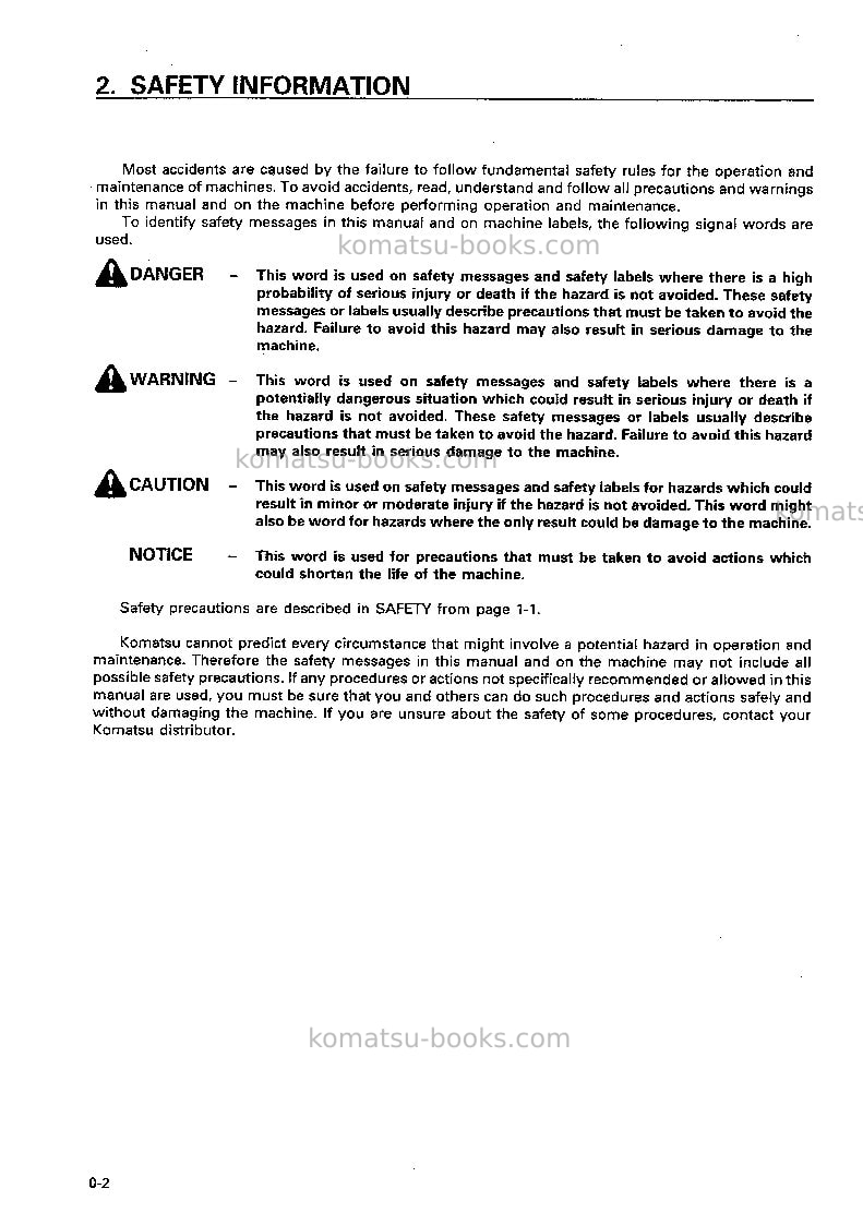 Komatsu wa600-3jpn Operation manual cover Page 3 Komatsu wa600-3jpn Operation manual cover Page 3