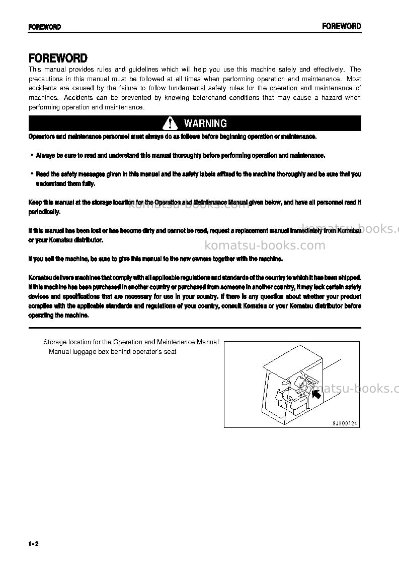 Komatsu pc750-6jpn Operation manual cover Page 3 Komatsu pc750-6jpn Operation manual cover Page 3