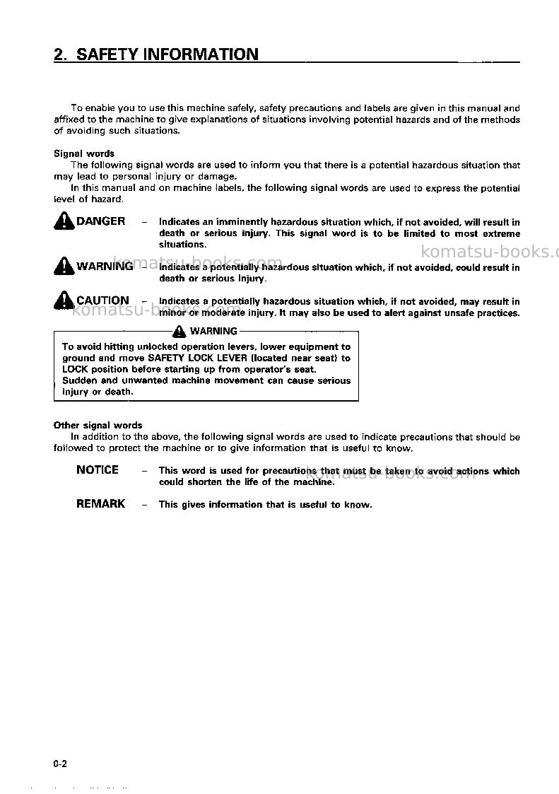 Komatsu gd305a-3jpn Operation manual cover Page 3 Komatsu gd305a-3jpn Operation manual cover Page 3