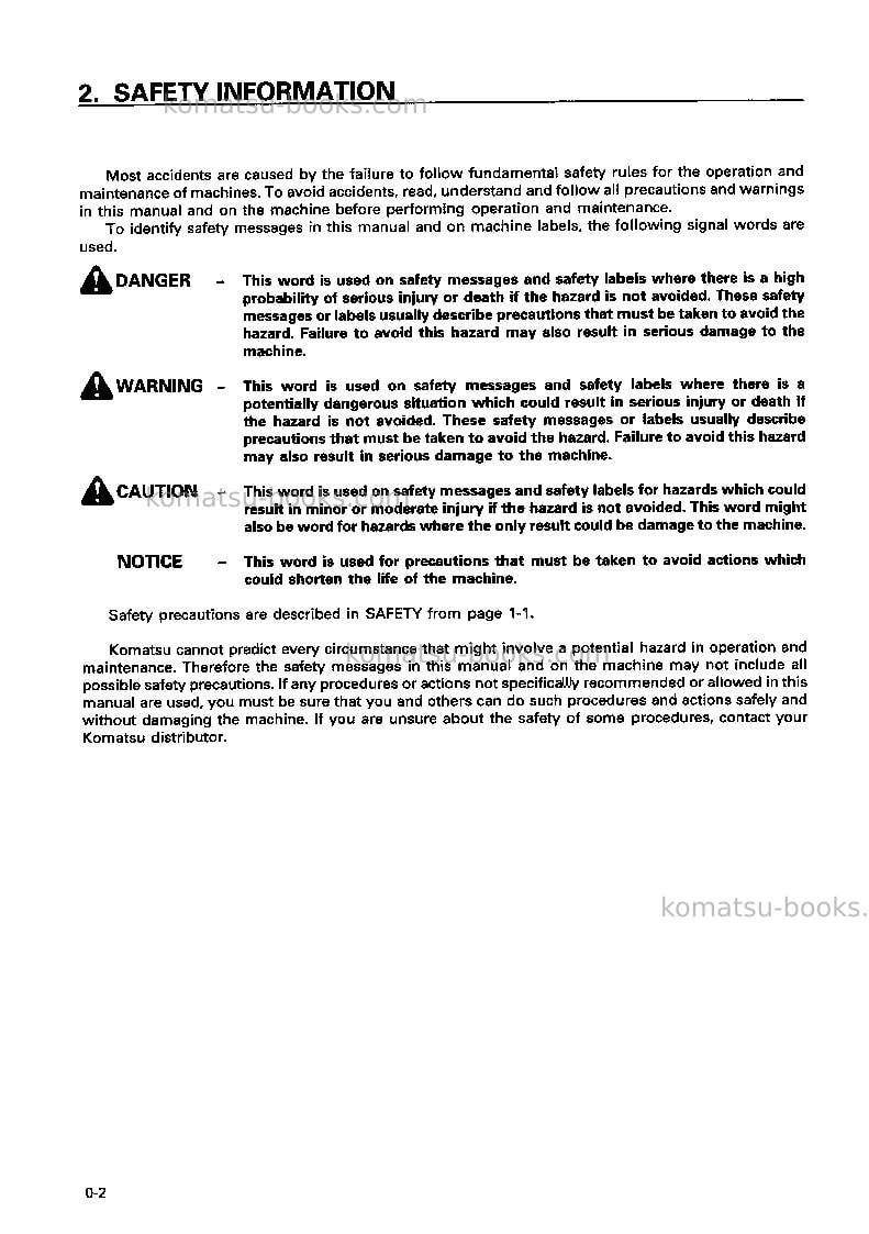 Komatsu wf450t-3jpn Operation manual cover Page 3 Komatsu wf450t-3jpn Operation manual cover Page 3