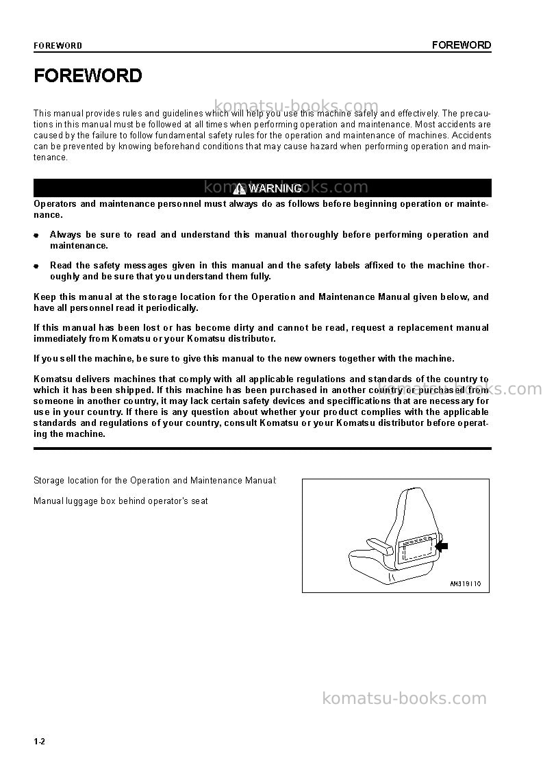 Komatsu pc128uu-2jpn Operation manual cover Page 3