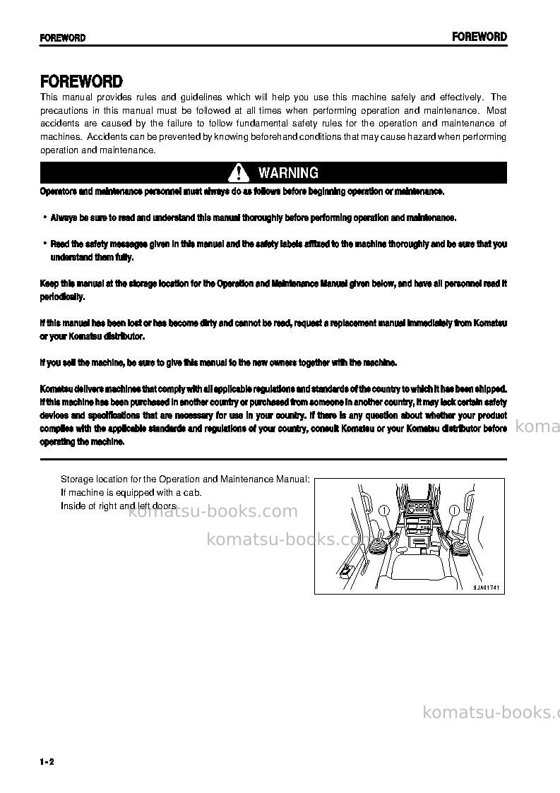 Komatsu d61ex-12jpn Operation manual cover Page 3 Komatsu d61ex-12jpn Operation manual cover Page 3