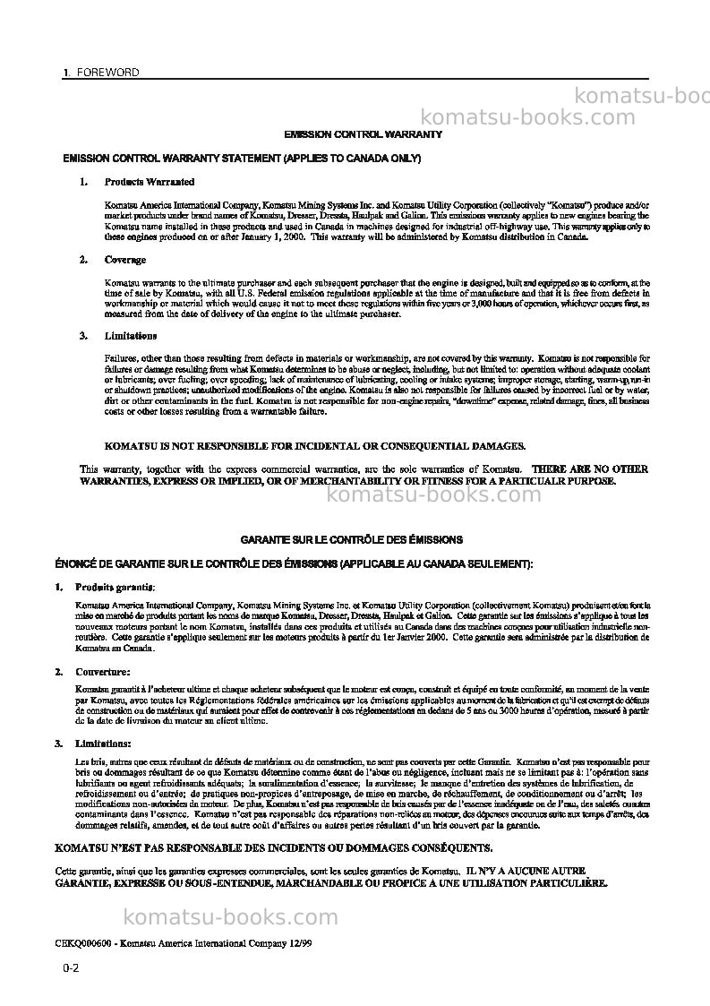 Komatsu wd500-3jpn Operation manual cover Page 3