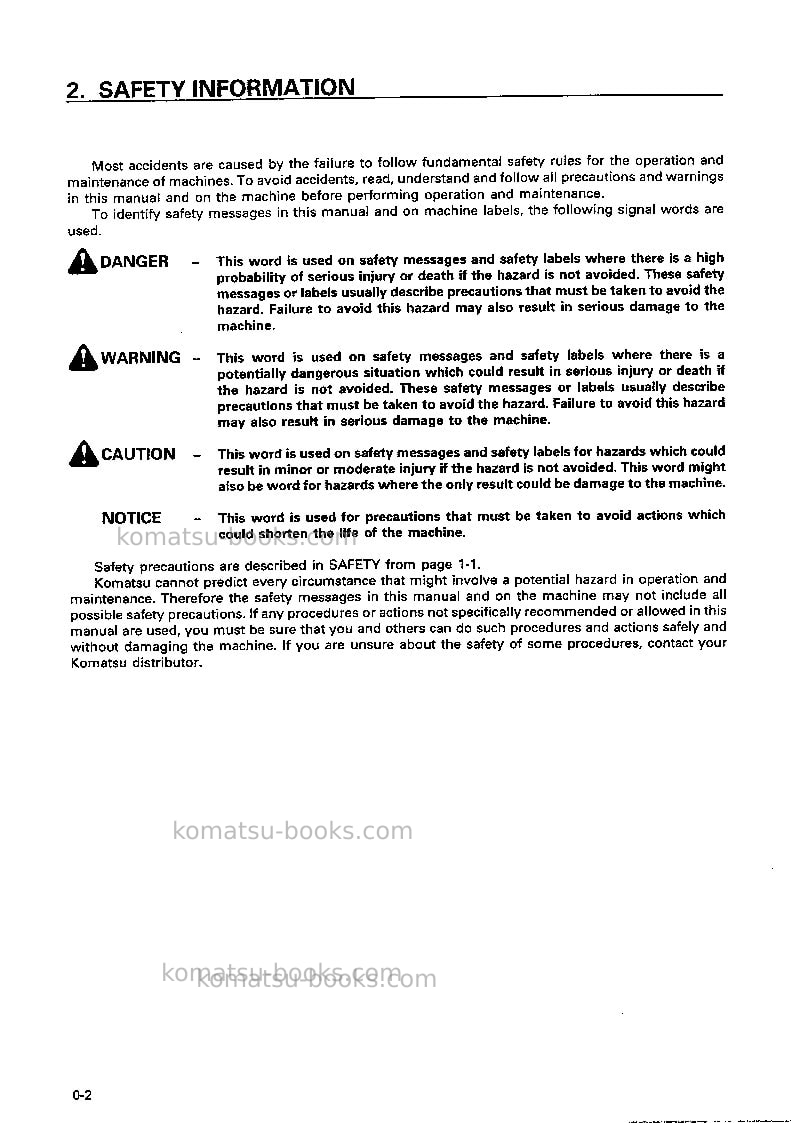 Komatsu d41p-6jpn Operation manual cover Page 3 Komatsu d41p-6jpn Operation manual cover Page 3