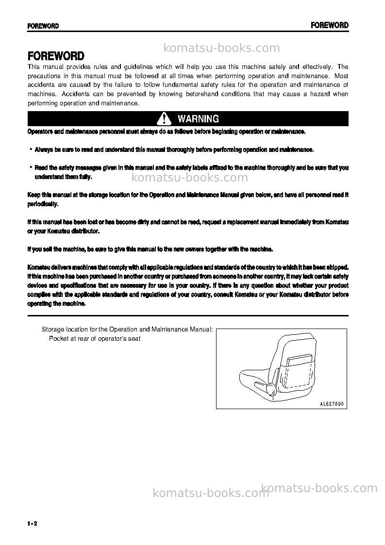 Komatsu gd655-3jpn-for n. america Operation manual cover Page 3