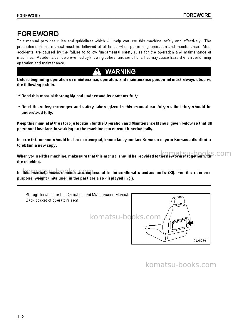 Komatsu cd110r-1jpn Operation manual cover Page 3 Komatsu cd110r-1jpn Operation manual cover Page 3