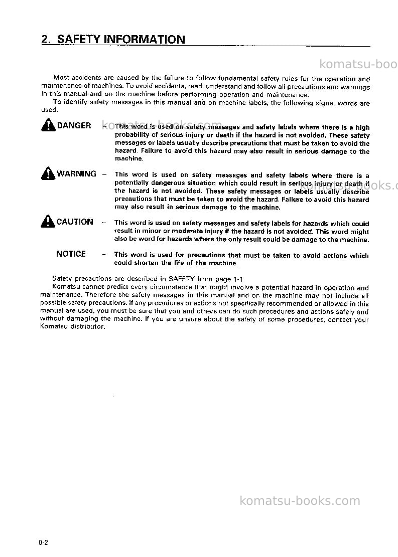 Komatsu d155a-5jpn Operation manual cover Page 3 Komatsu d155a-5jpn Operation manual cover Page 3