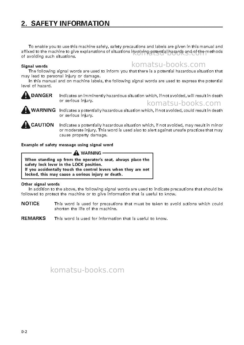 Komatsu d155a-5jpn Operation manual cover Page 3 Komatsu d155a-5jpn Operation manual cover Page 3