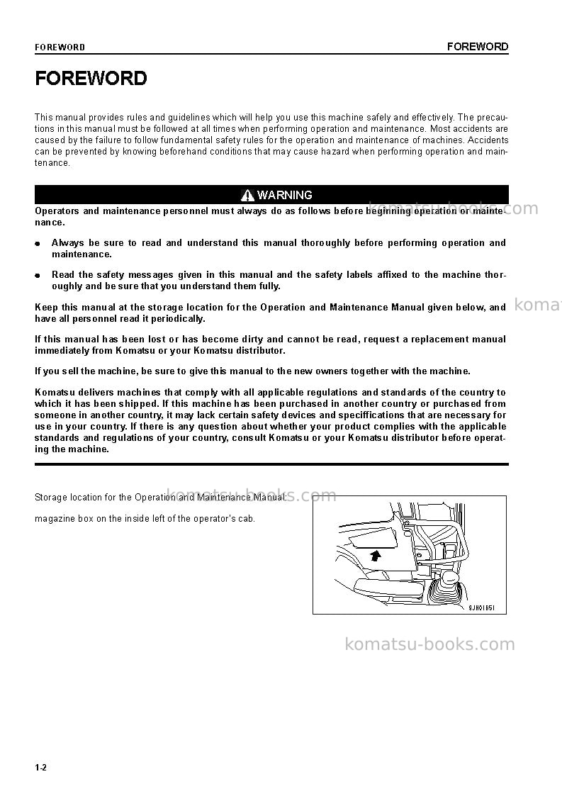 Komatsu pc228uslc-3jpn-for eu Operation manual cover Page 3 Komatsu pc228uslc-3jpn-for eu Operation manual cover Page 3