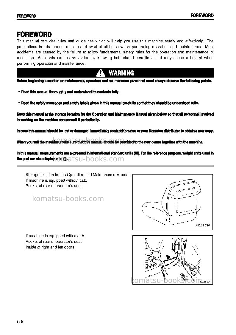 Komatsu d39ex-21jpn Operation manual cover Page 3 Komatsu d39ex-21jpn Operation manual cover Page 3