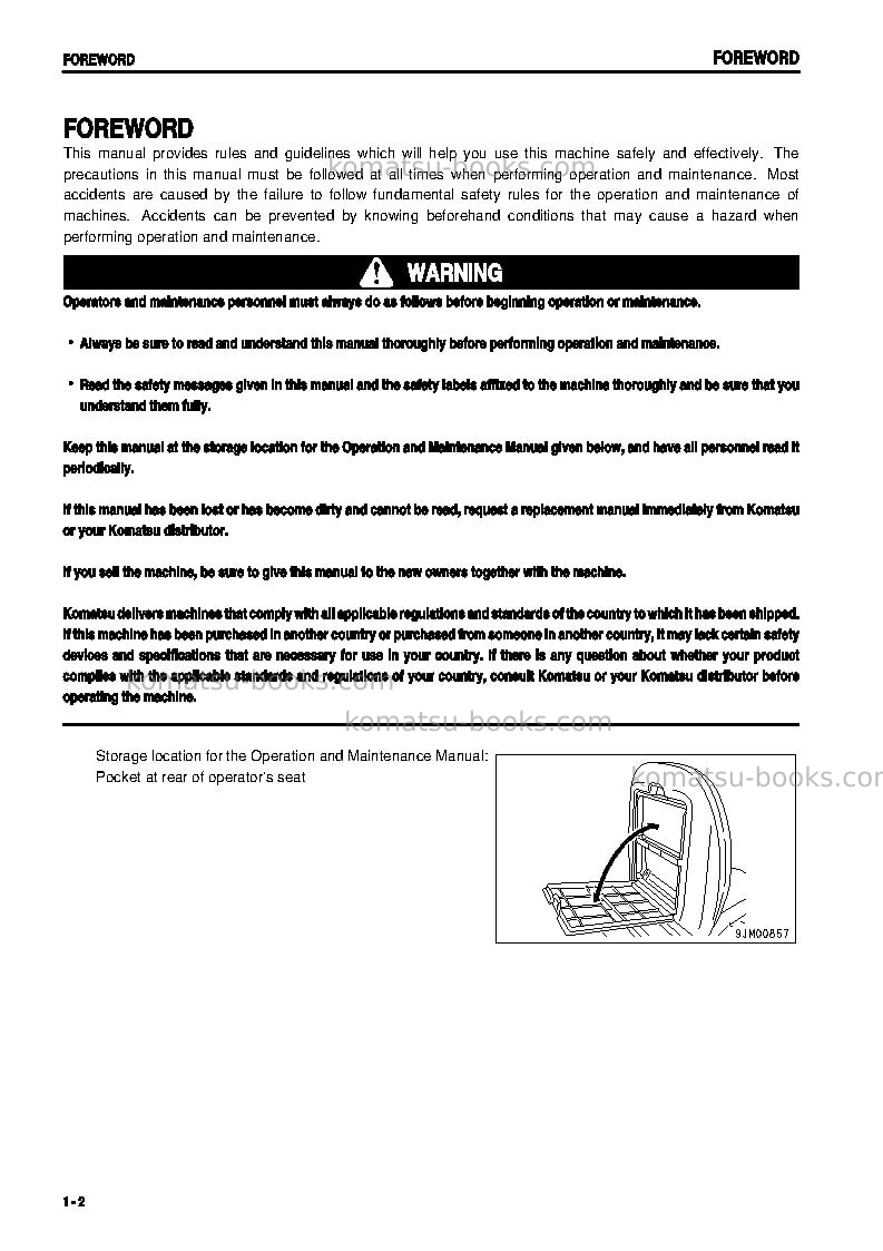 Komatsu pc58uu-3jpn Operation manual cover Page 3 Komatsu pc58uu-3jpn Operation manual cover Page 3