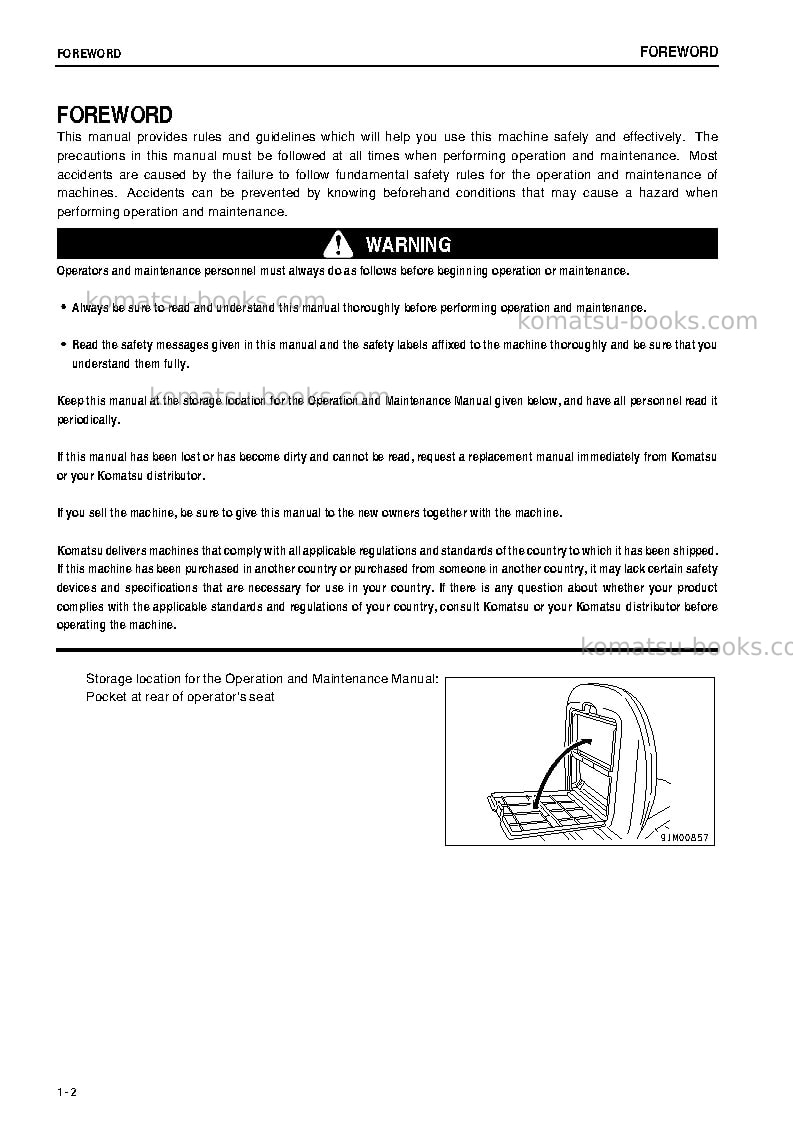 Komatsu pc58uu-3jpn Operation manual cover Page 3 Komatsu pc58uu-3jpn Operation manual cover Page 3