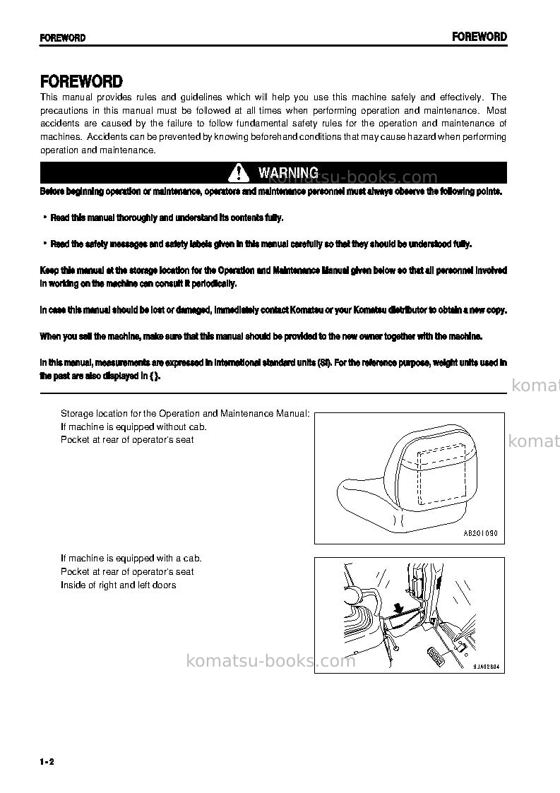 Komatsu d31ex-21jpn Operation manual cover Page 3 Komatsu d31ex-21jpn Operation manual cover Page 3