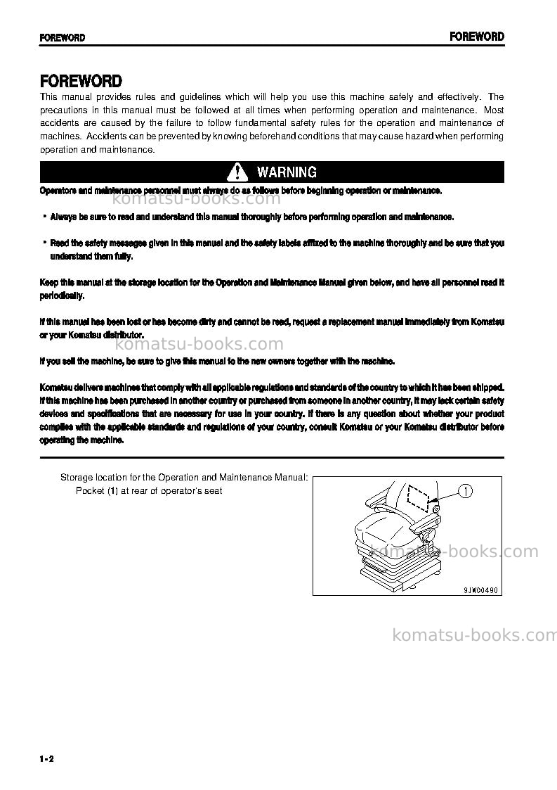 Komatsu wa600-3jpn-tbg Operation manual cover Page 3 Komatsu wa600-3jpn-tbg Operation manual cover Page 3