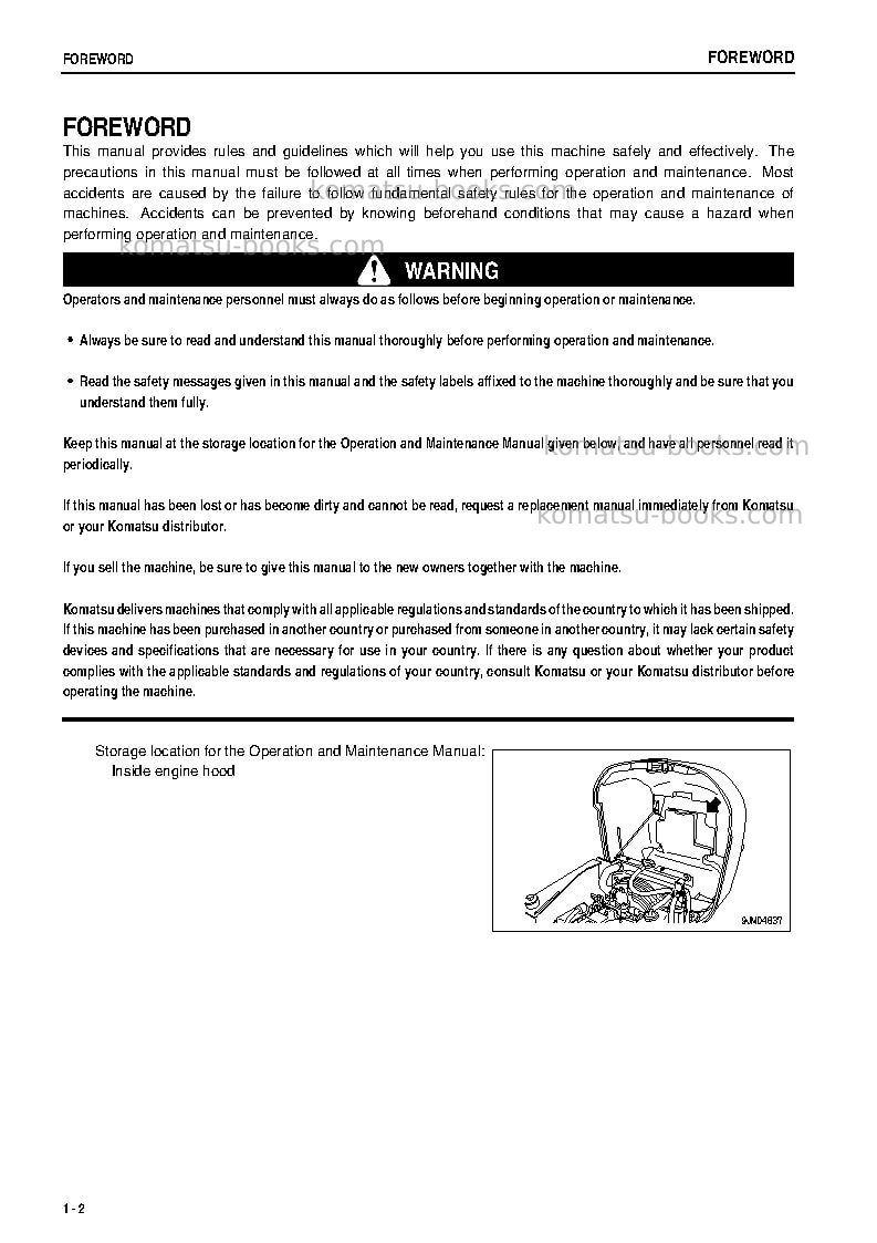 Komatsu pc09-1jpn Operation manual cover Page 3