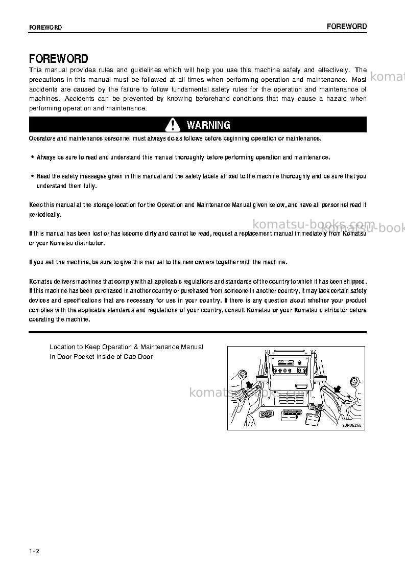 Komatsu d275a-5jpn Operation manual cover Page 3 Komatsu d275a-5jpn Operation manual cover Page 3