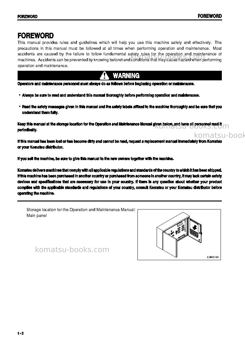 Komatsu br480rg-1jpn Operation manual cover Page 3