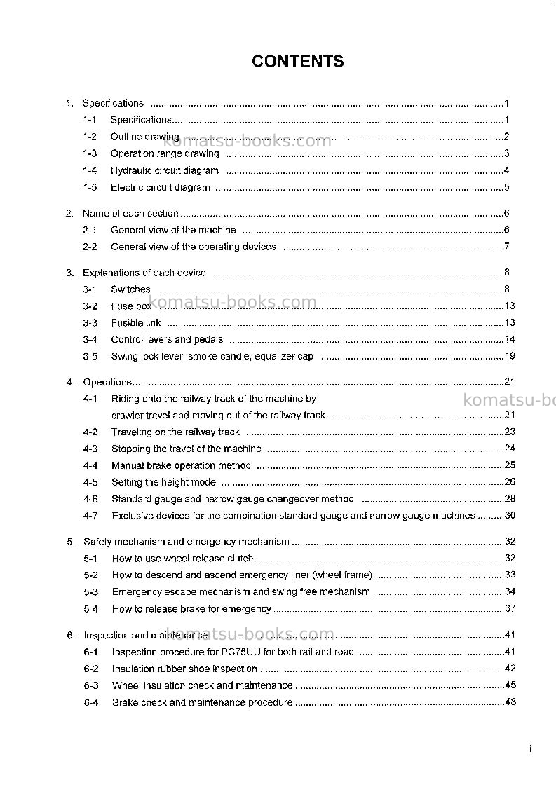 Komatsu pc75uut-2jpn Operation manual cover Page 3 Komatsu pc75uut-2jpn Operation manual cover Page 3