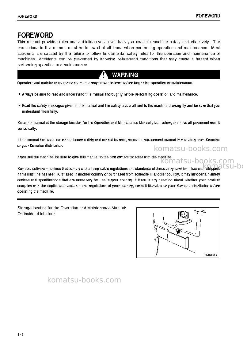 Komatsu hm350-1jpn Operation manual cover Page 3