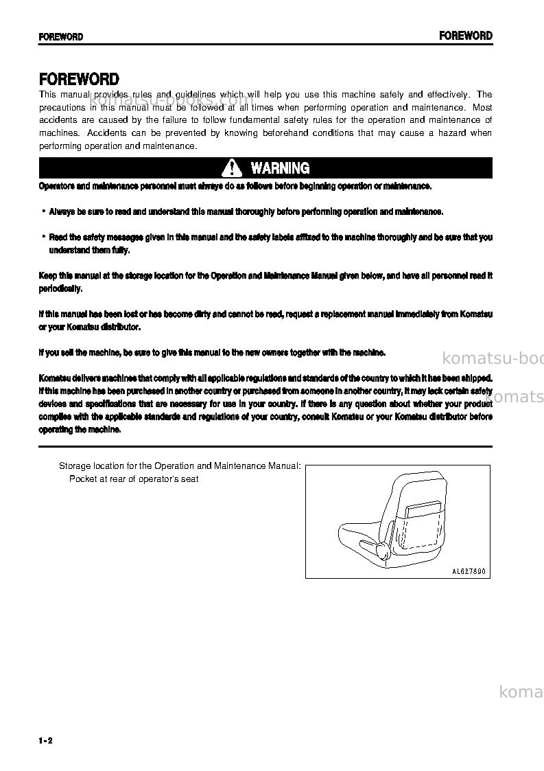 Komatsu gd655-3jpn-a Operation manual cover Page 3 Komatsu gd655-3jpn-a Operation manual cover Page 3