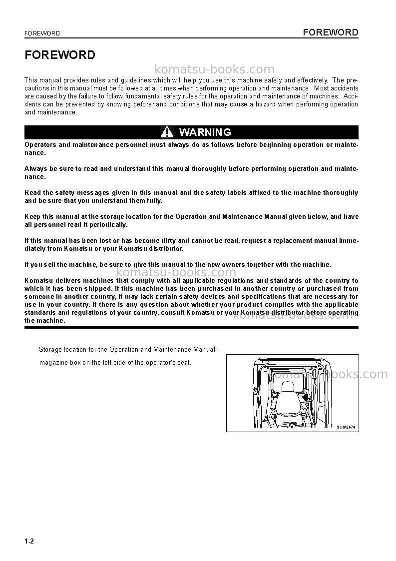 Komatsu pc600-7jpn Operation manual cover Page 3 Komatsu pc600-7jpn Operation manual cover Page 3