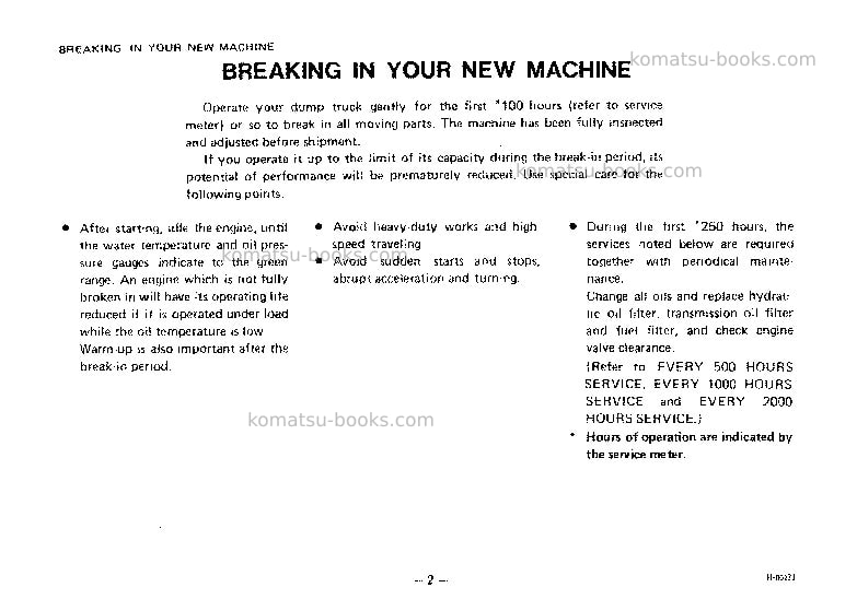 Komatsu hd325-5jpn Operation manual cover Page 3