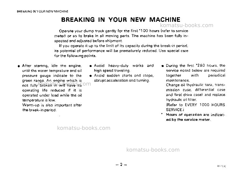 Komatsu hd205-3jpn Operation manual cover Page 3 Komatsu hd205-3jpn Operation manual cover Page 3