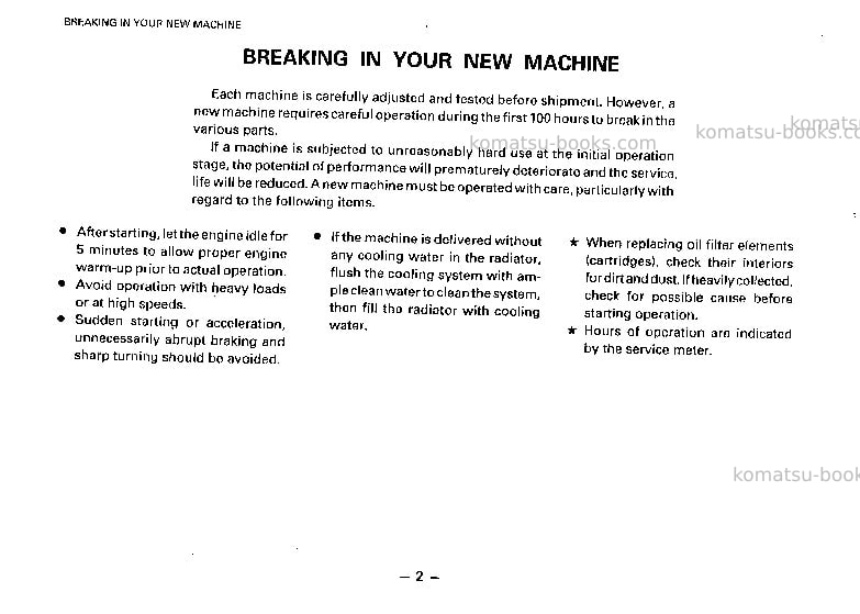 Komatsu hd205-3jpn Operation manual cover Page 3